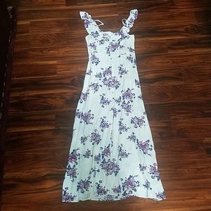 Xhilaration floral cream lavender maxi dress
